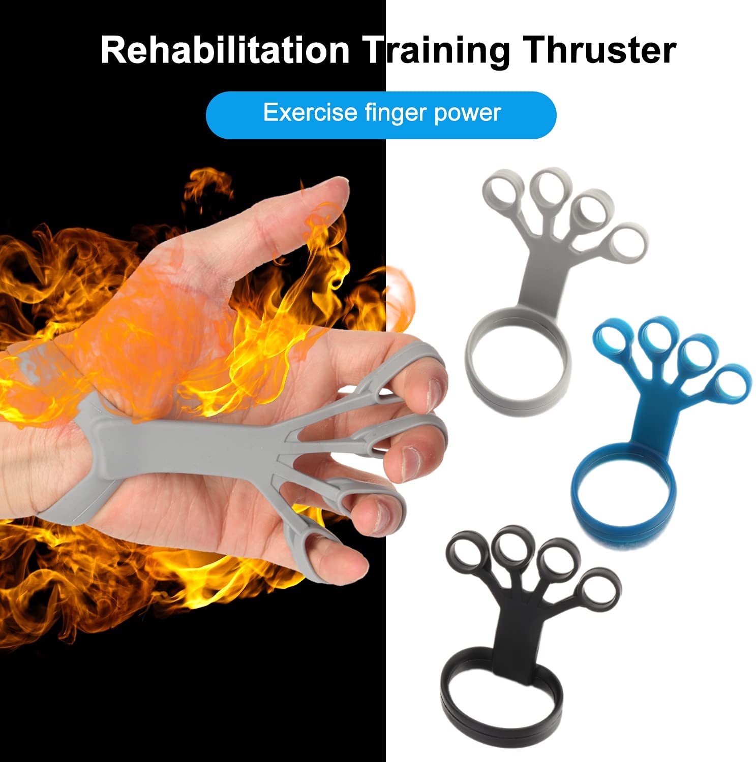 Silicone Finger Strengthener & Hand Grip Trainer – Pain Relief, Rehabilitation & Mobility Booster $9.99