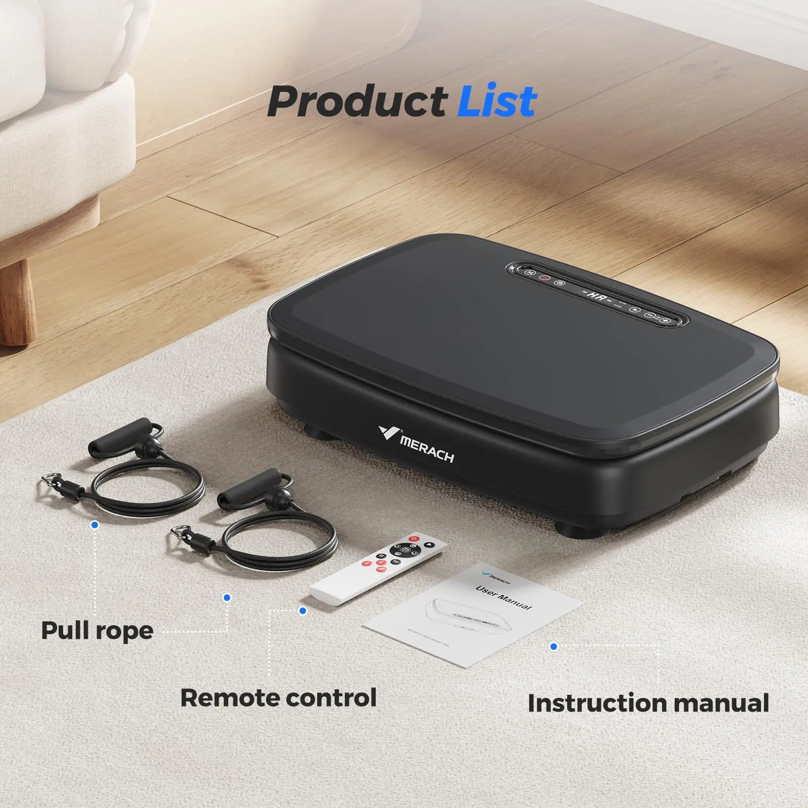 MERACH LED Vibration Plate Exercise Machine — Whole Body Workout Platform with Lymphatic Drainage, Bluetooth Music, 99 Speeds & 330lbs Capacity $159.99-$169.99