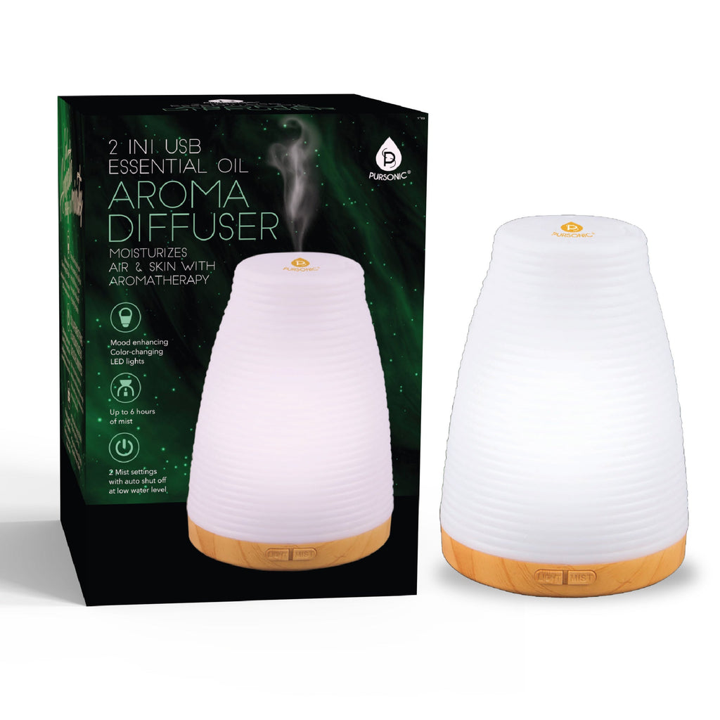 2‑in‑1 USB Ultrasonic Essential Oil Aroma Diffuser – Compact Humidifier with Color‑Changing LED $24.99