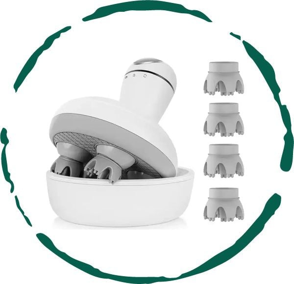 Smart Electric Scalp Massager – 4‑Head Deep Kneading, Waterproof, Rechargeable Stress‑Relief Device $34.99