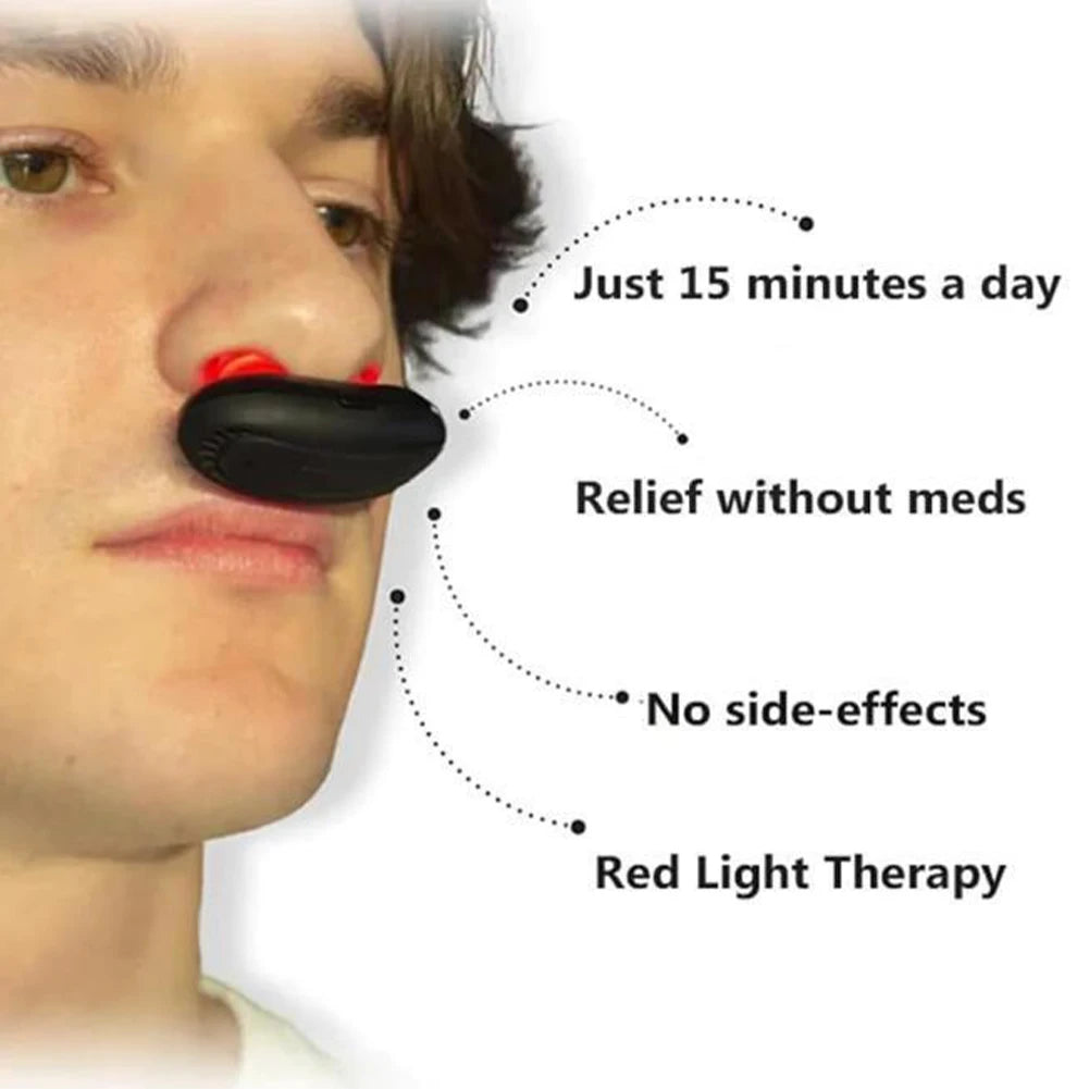 Cordless Red‑Light Nasal Therapy Device – Low‑Frequency Pulse Massage for Rhinitis & Allergy Relief  $49.99