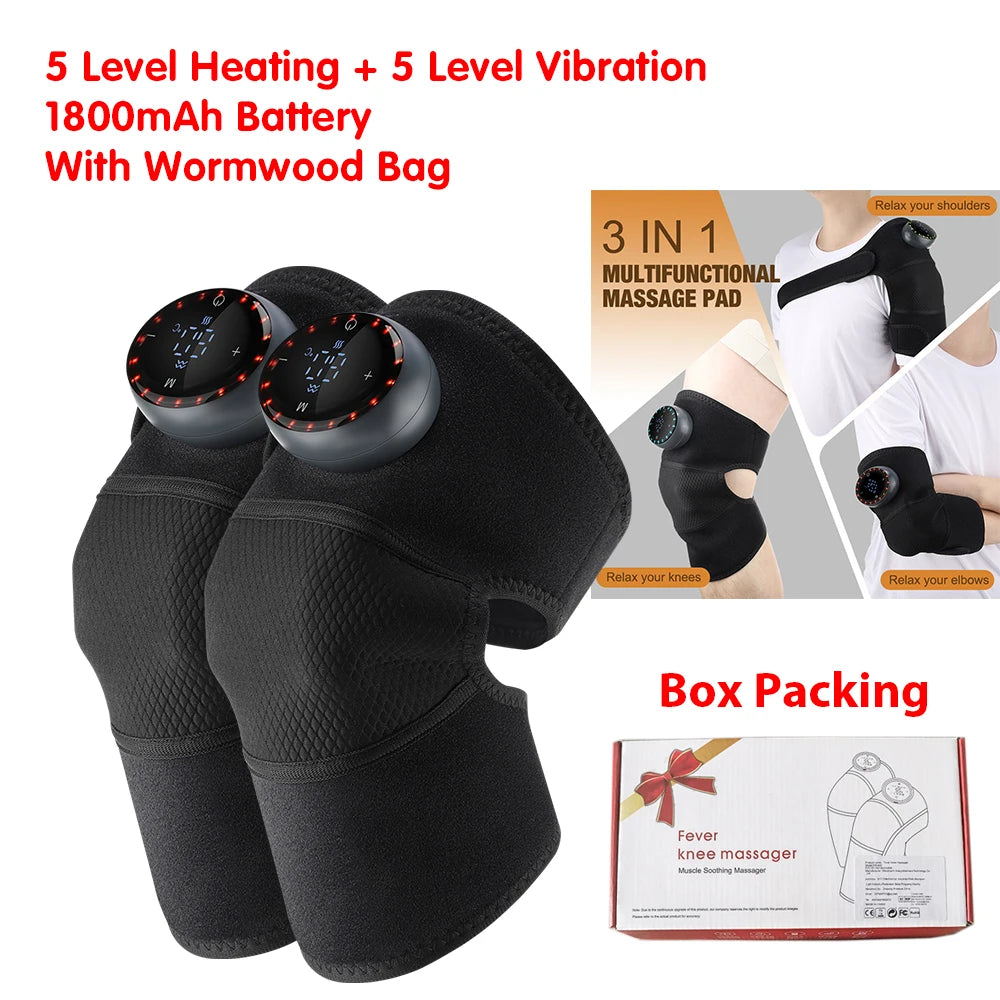 Rechargeable Heated Knee Massager – 3‑Level Heat & Vibration Therapy with 1800mAh or 4000mAh Battery Options (Knee, Shoulder & Elbow Relief) $34.99
