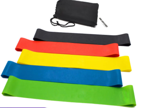 5‑Pack Yoga Fitness Rally Resistance Bands – Color‑Coded Loop Set for Strength, Toning & Flexibility Training $12.99