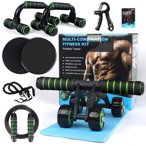 10‑in‑1 Ab Roller Fitness Kit — Resistance Bands, Push‑Up Bars, Sliders & Home Workout Set - Day And Night Shopping
